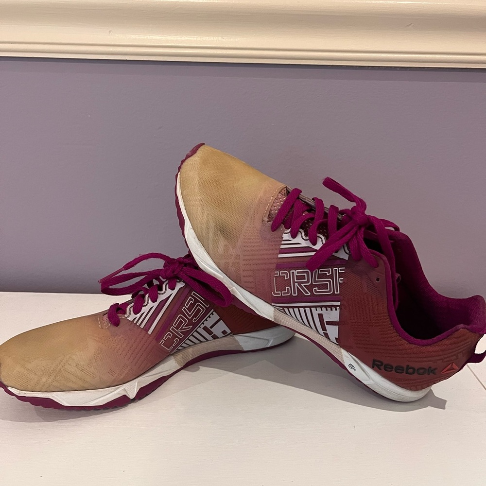 Reebok Women's CrossFit Pink and Tan Athletic Shoes